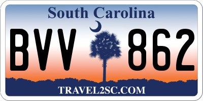 SC license plate BVV862