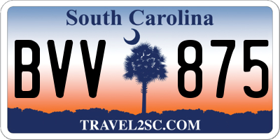 SC license plate BVV875