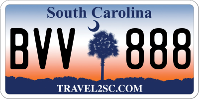 SC license plate BVV888