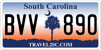 SC license plate BVV890