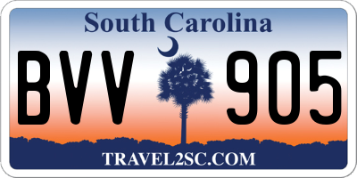 SC license plate BVV905