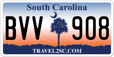 SC license plate BVV908