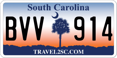 SC license plate BVV914