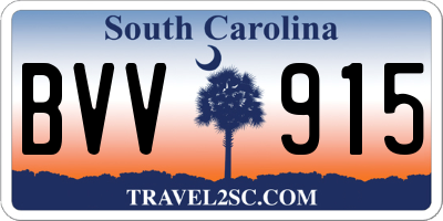 SC license plate BVV915