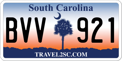 SC license plate BVV921