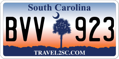 SC license plate BVV923
