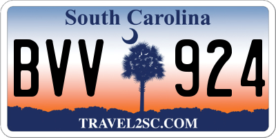 SC license plate BVV924