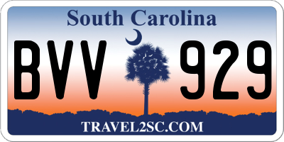 SC license plate BVV929