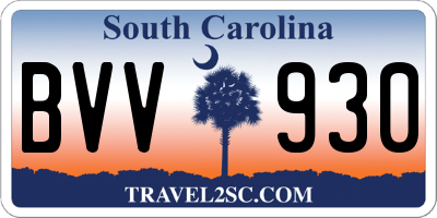 SC license plate BVV930