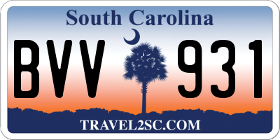 SC license plate BVV931