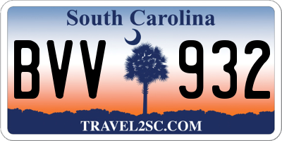 SC license plate BVV932