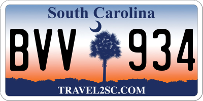 SC license plate BVV934