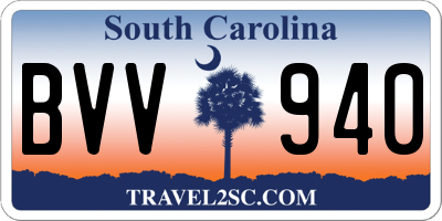 SC license plate BVV940