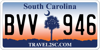 SC license plate BVV946