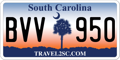 SC license plate BVV950