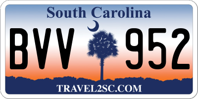 SC license plate BVV952