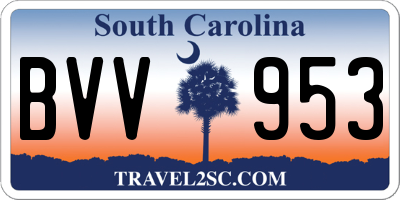 SC license plate BVV953