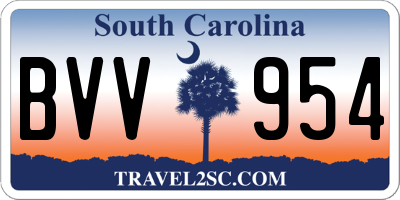 SC license plate BVV954