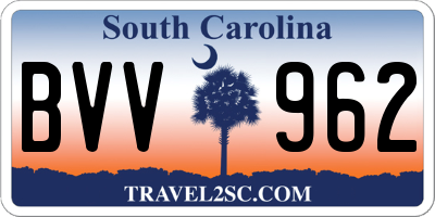 SC license plate BVV962
