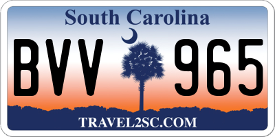 SC license plate BVV965