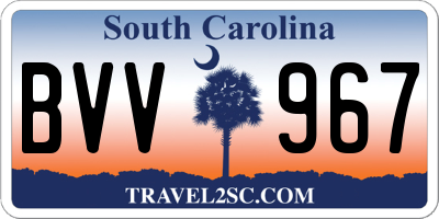 SC license plate BVV967