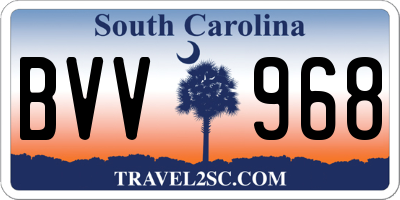 SC license plate BVV968