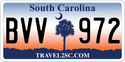 SC license plate BVV972