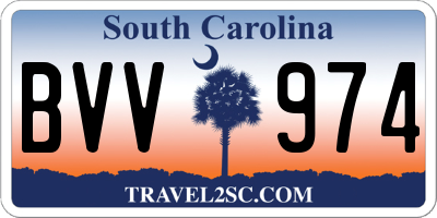 SC license plate BVV974