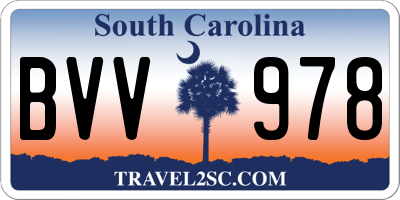 SC license plate BVV978