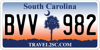 SC license plate BVV982