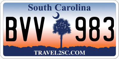 SC license plate BVV983