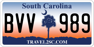 SC license plate BVV989