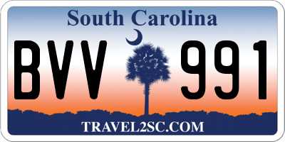 SC license plate BVV991
