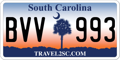 SC license plate BVV993