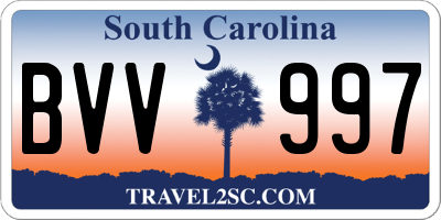 SC license plate BVV997
