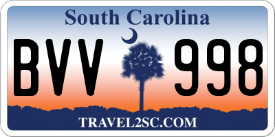 SC license plate BVV998