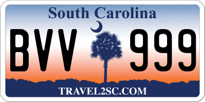 SC license plate BVV999