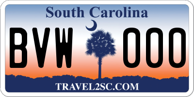 SC license plate BVW000