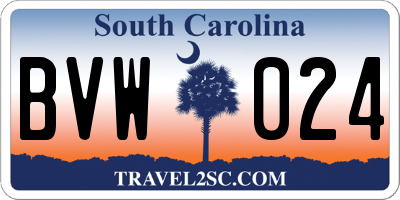 SC license plate BVW024