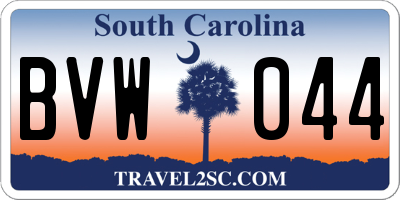 SC license plate BVW044