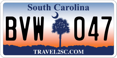 SC license plate BVW047