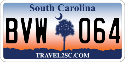 SC license plate BVW064