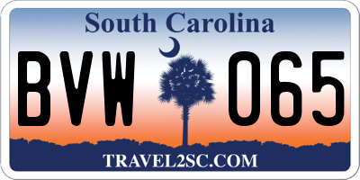 SC license plate BVW065