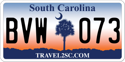 SC license plate BVW073