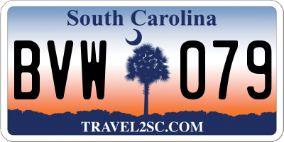 SC license plate BVW079