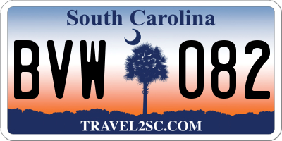 SC license plate BVW082