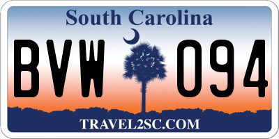 SC license plate BVW094