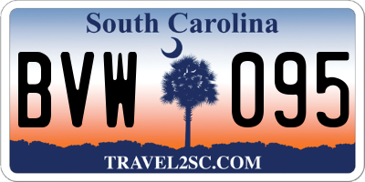 SC license plate BVW095