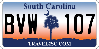 SC license plate BVW107