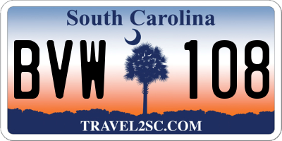 SC license plate BVW108